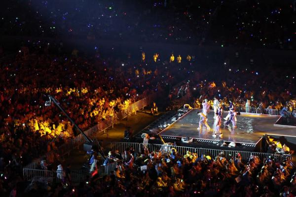A photo of a K-pop performance